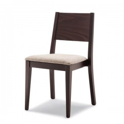Sedia ALEX impilabile in legno con sedile imbottito/massello