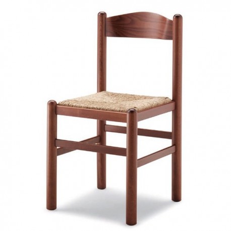 Sedia PISA in legno con sedile paglia