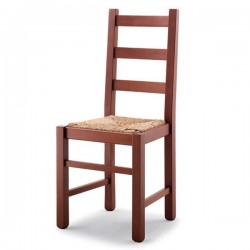 Sedia RUSTICA in legno con sedile paglia/massello