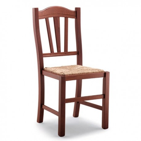 Sedia SILVANA in legno con sedile paglia/massello