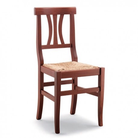 Sedia ARTE POVERA in legno con sedile paglia/massello/imbottito