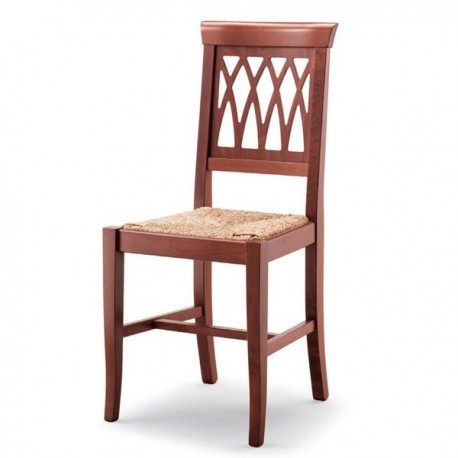 Sedia TRECCIA in legno con sedile paglia/massello/imbottito